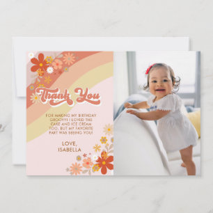 Carte de remerciements floral super rétro