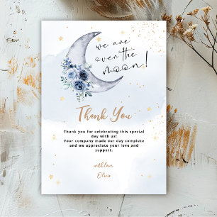 Carte De Remerciements Floral Sur Le Baby shower Lune