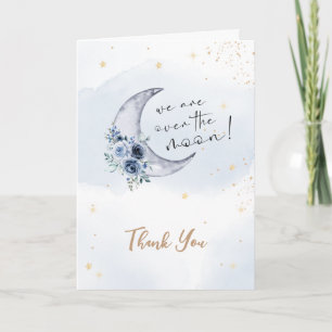 Carte De Remerciements Floral Sur Le Baby shower Lune