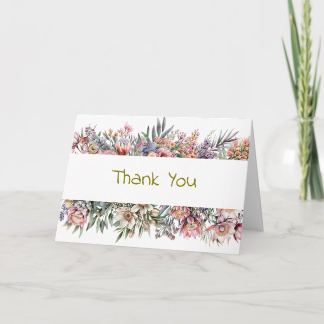 Carte De Remerciements Floral Thank You Card (Devant)