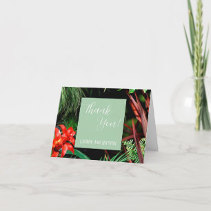 Carte De Remerciements Floral Tropical, Couleurs Terre, Moderne, Mariage,