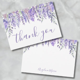 Carte De Remerciements Floral violet Quinceañera anniversaire