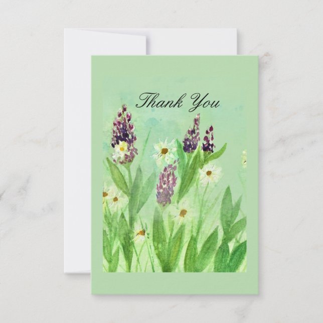 Carte De Remerciements Floral Watercolor Thank You Card (Devant)
