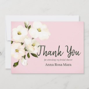 Carte De Remerciements *~* Floral White Beach Rose Buds Fête des mariées