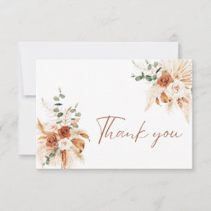 Carte de remerciements florale automne MERCI MAR
