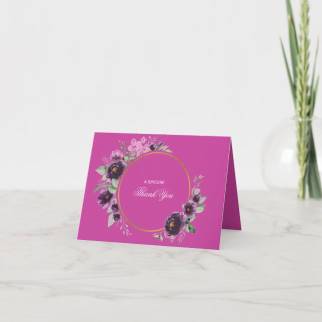Carte de remerciements florale colorée moderne (Devant)