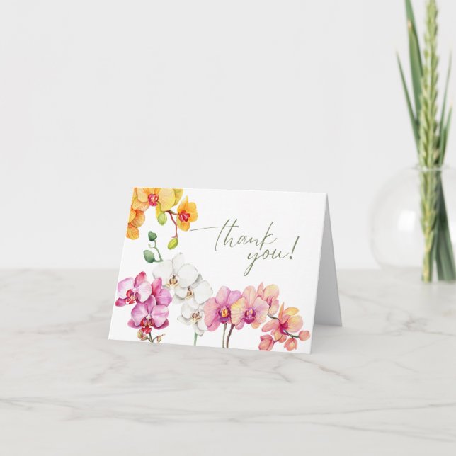 Carte de remerciements florale de l'orchidée (Devant)