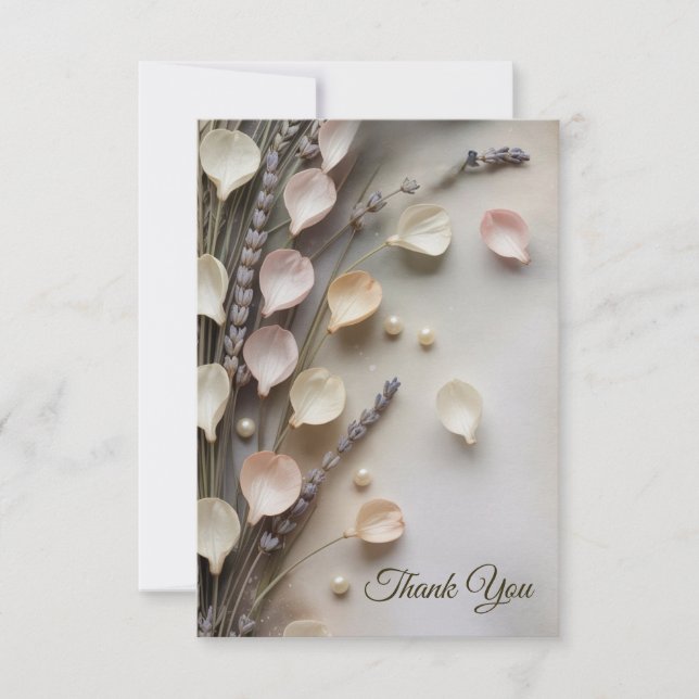 Carte De Remerciements Florale Élégante Rustique  (Devant)