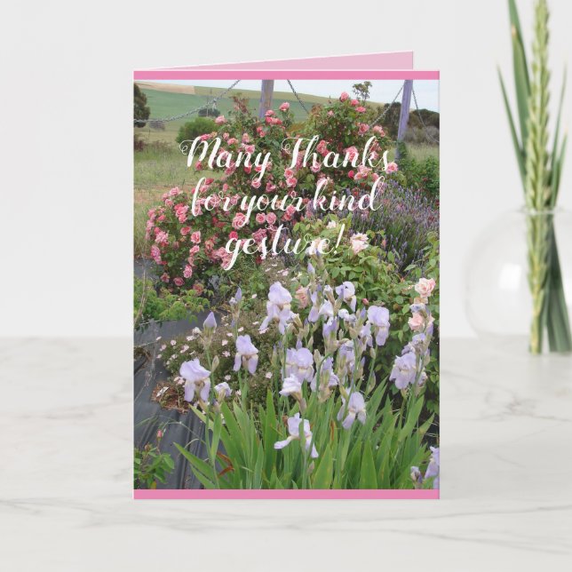 Carte de remerciements floraux de jardin de fleurs (Devant)