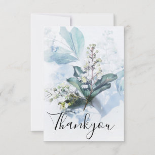 Carte De Remerciements Flore bleue antique de Dusty