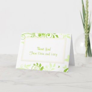 Carte De Remerciements Flore en teintes de vert frais