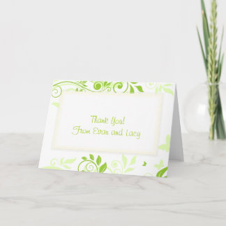 Carte De Remerciements Flore en teintes de vert frais