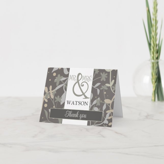 Carte De Remerciements Flore Sprigs Inspirivité Moderne Élégant Joli (Devant)