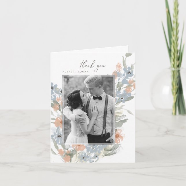 Carte de remerciements florissante du jardin (Devant)