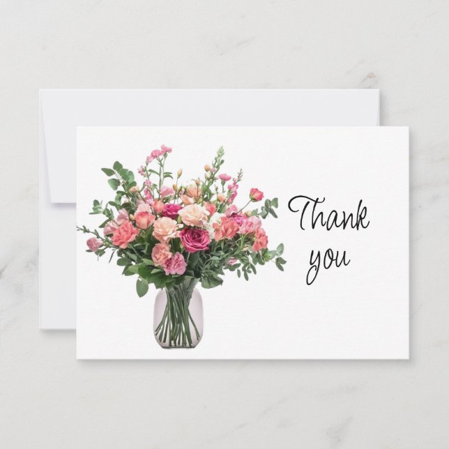 Carte De Remerciements Flower Bouquet  Event Volunteer Thank You (Devant)