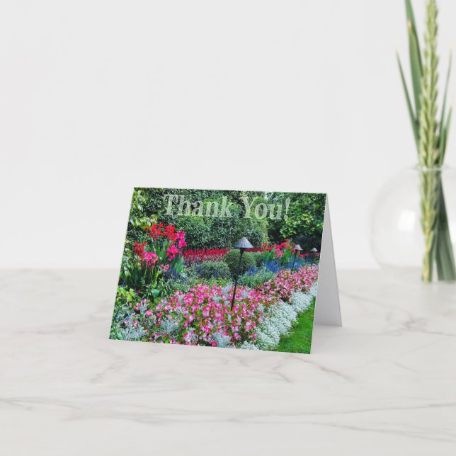 Carte De Remerciements Flower Garden Thank You Folded Card (Devant)