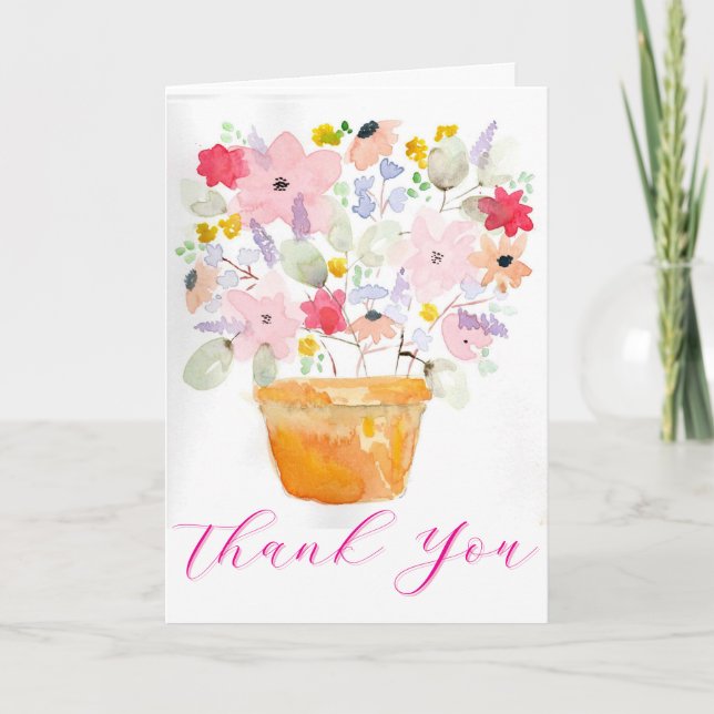 Carte De Remerciements Flower Pot Thank You Card (Devant)