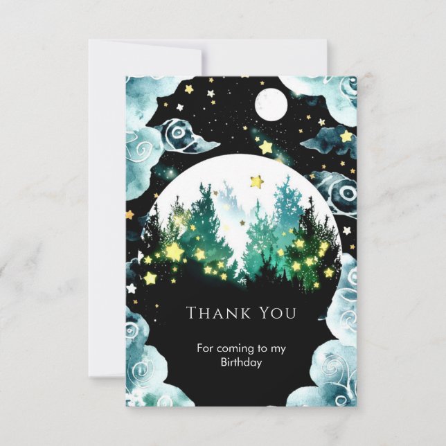 Carte De Remerciements Fluciole Whimsy Woodland Anniversaire (Devant)