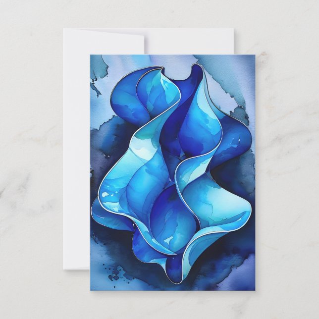 Carte De Remerciements Flux de Cerulean Abstrait (Devant)