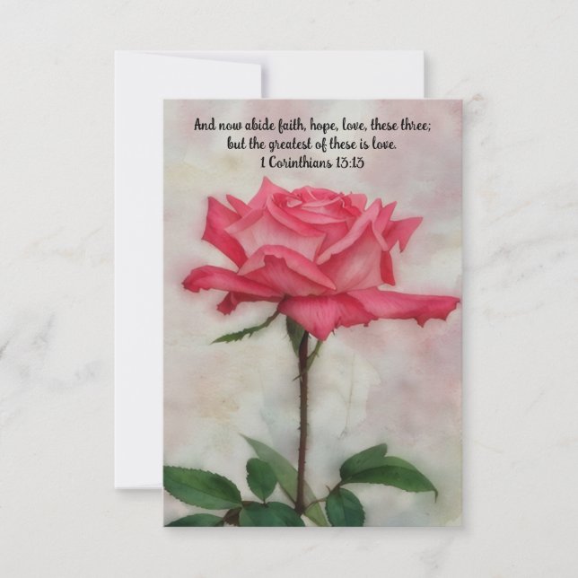 Carte De Remerciements Foi rose Fleur Rose Bible Verse Note Card (Devant)