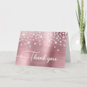 Carte De Remerciements Foil rose clair Confetti 50e anniversaire