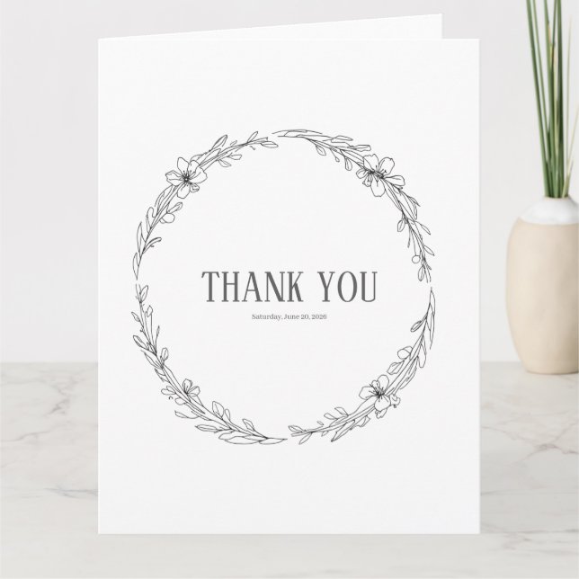 Carte De Remerciements Folded Thank You Card (Devant)