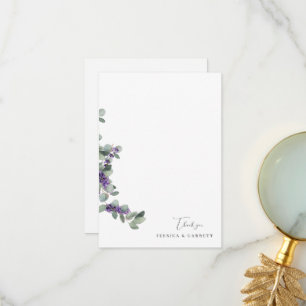 Carte De Remerciements Foliage de la lavande mariage aquarelle personnali