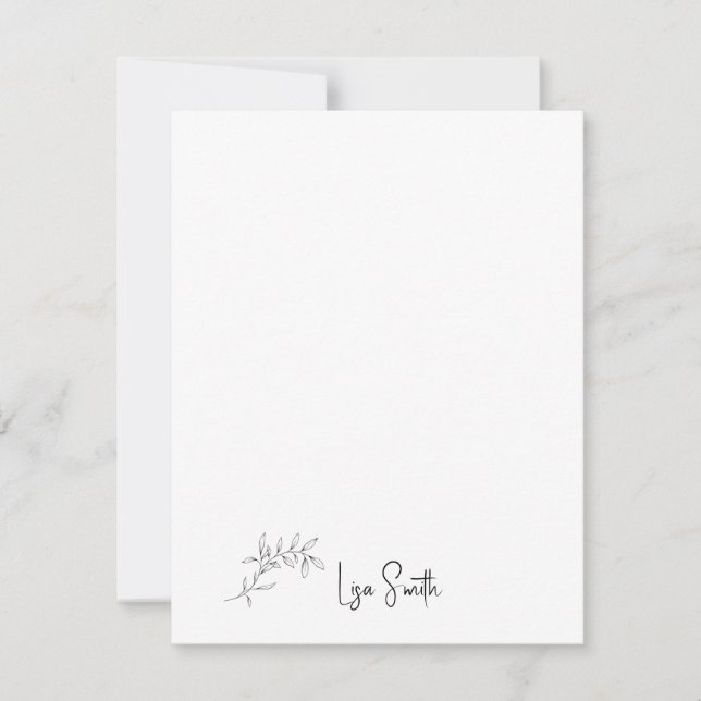 Carte De Remerciements Foliage de nom de script simple (Devant)