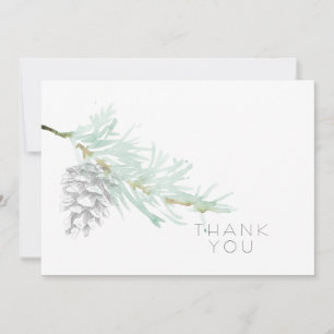 Carte De Remerciements Foliage Dessiné à la Main Cône de Pin Simple Obsèq