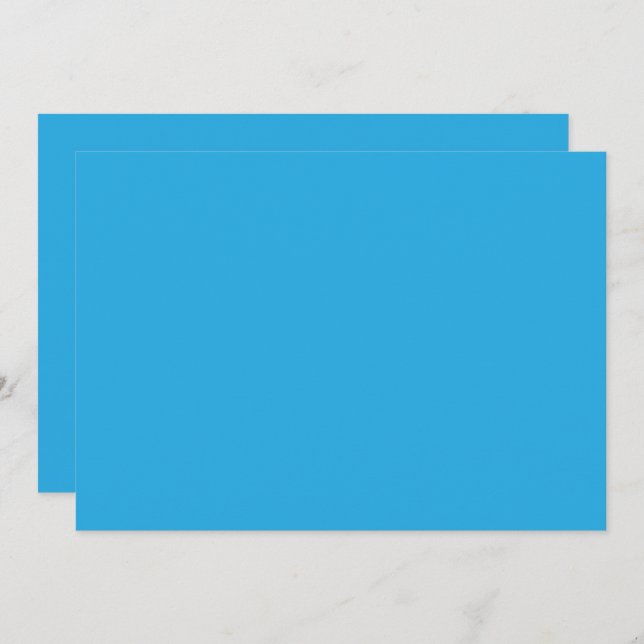 Carte De Remerciements fond bleu avec chat noir et blanc sur (Devant / Derrière)