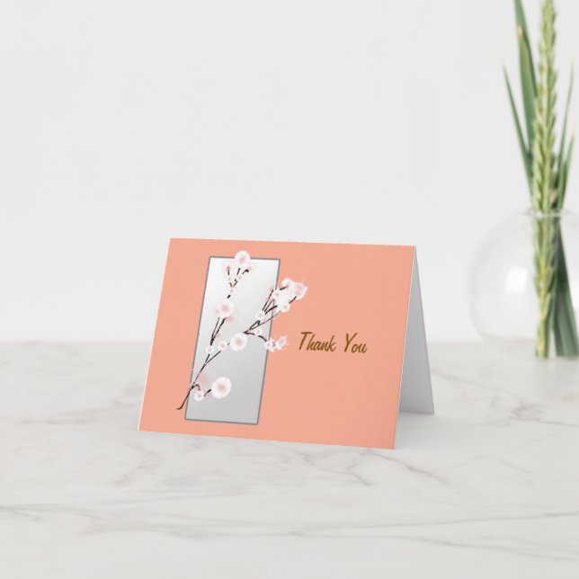 Carte De Remerciements Fond de fleurs de cerisier (Devant)