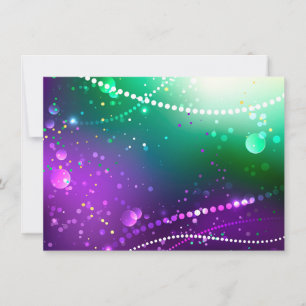 Carte De Remerciements Fond festif violet de Mardi Gras