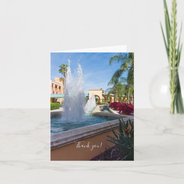 Carte De Remerciements Fontaine tropicale (Devant)