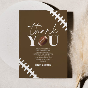 Carte De Remerciements Footbal Marron Première Année Première Fête d'Anni