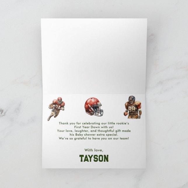 Carte De Remerciements Football Baby Shower A Little All Star Is On His  (Intérieur)