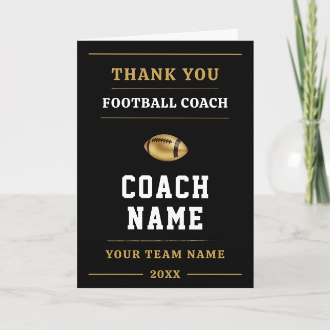 Carte De Remerciements Football Coach Team Appreciation Gift (Devant)