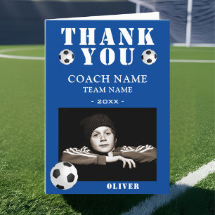 Carte De Remerciements Football Football Sports Photo Coach