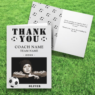 Carte De Remerciements Football Football Sports Photo Coach