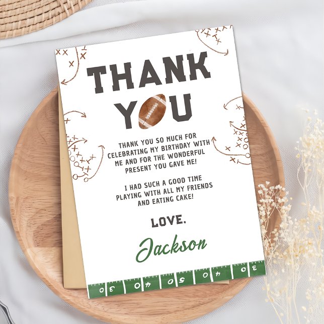 Carte De Remerciements Football première année à l'anniversaire (Créateur téléchargé)