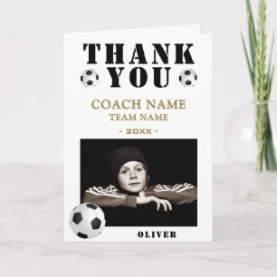 Carte De Remerciements Football Sports Photo Coach 