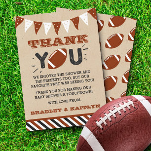 Carte De Remerciements Football Thème Co-ed Baby shower
