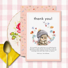 Forest Animal Bunny Botanical 1st Birthday 