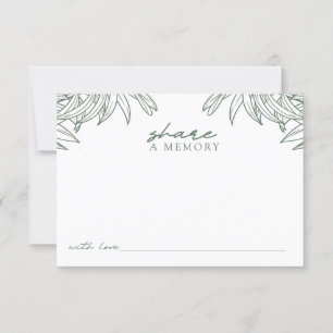 Carte De Remerciements Forest Green Simple Botanique Partager Une Mémoire