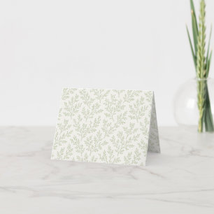 Carte De Remerciements Forest Sprigs Soft Olive - Neutre