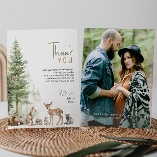 Carte De Remerciements Forêt Bois Animaux Baby shower photo plat