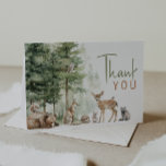 Carte De Remerciements Forêt Bois Animaux Baby shower plié<br><div class="desc">Voici notre baby shower d'animaux de forêt carte de remerciements plié, parfait pour une célébration mignonne et fantasque! Doté d'un thème d'histoire de forêt aquarelle avec d'adorables créatures comme le renard, l'ours brun, le lapin et le cerf, il est parfait pour une douche sans distinction de genre. Ce design d'inspiration...</div>
