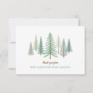 Carte De Remerciements Forêt d'arbres Papeterie personnalisée