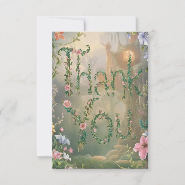 Carte De Remerciements Forêt de belle forêt Whimsical (Devant)