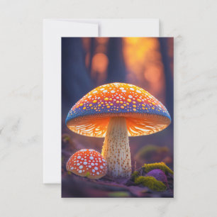 Carte De Remerciements Forêt de champignons Calme Nature paisible Zen