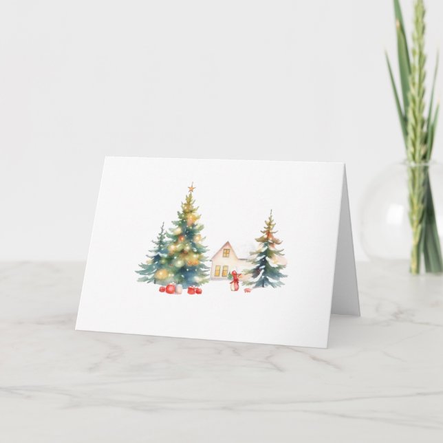 Carte De Remerciements Forêt de Noël  (Devant)